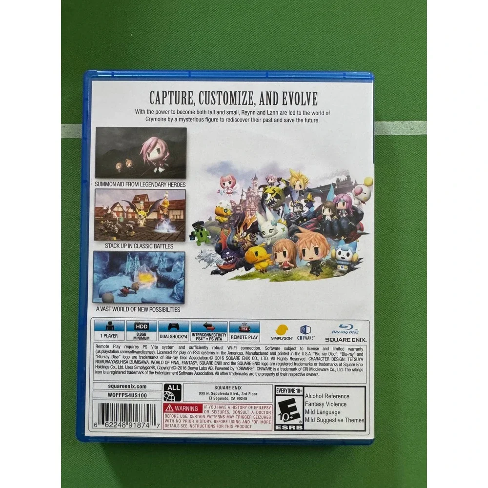 Square Enix World of Final Fantasy PS4 Game Physical Disc + Case RPG Video Game